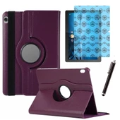 Lenovo Tab M10 TB X505F Uyumlu Kılıf Ekran Koruyucu Ve Kalem Set Mor - 1