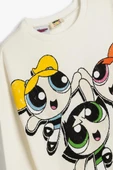 Koton Kız Çocuk Powerpuff Girls Sweatshirt Lisanslı Uzun Kollu Bisiklet Yaka Şardonlu - 3