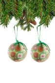 Yılbaşı Karlı Desenli Ağaç Süsü 6cm 6 lı - 1