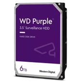 6TB 7/24 Disk WD PURPLE 3,5 256MB 5400Rpm WD63PURZ SATA 3, 7/24, 6Gb/s,RAID, Güvenlik Diski (HardDisk, HDD) - 1