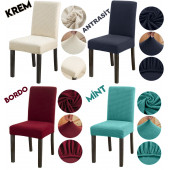 Bambu Kareli Kumaş Esnek Sandalye Kılıfı Lastikli Sandalye Örtüsü - 3