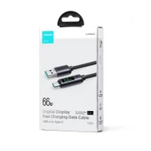 Joyroom 66W USB'den Type-C Dijital Ekranlı Şarj Göstergeli Şarj Kablosu 1.2MT - 2