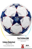 3lü Set Futbol Topu Tekmelik Şampiyonlar Ligi Pompalı Sert Zemin Halı Saha Futbol Topu Mavi No:5 - 2