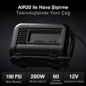 NOCO AIR20 12Volt Akü Bağlantı Maşalı 100 PSI Ayarlanabilir Dijital Basınç Göstergeli Profesyonel Lastik Şişirme Pompası - 2