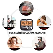 ThermoPro TM01 Mutfak,Spor, Ders Alarmlı Kronometre, Geri Sayım Sayacı ve Dijital Saat - 2 Adet - 7