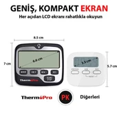 ThermoPro TM01 Mutfak,Spor, Ders Alarmlı Kronometre, Geri Sayım Sayacı ve Dijital Saat - 2 Adet - 5