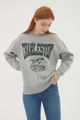 FASHION FRIENDS KADIN BASKILI SWEAT 23K0159K1 - 2