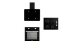LUXELL FLAT SİYAH CAM ANKASTRE SET - 1