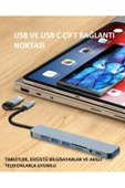 Usb Çoklayıcı 8 İn 1 Usb Type-c Hub Adaptör 4 Usb Port Sd/tf Kart Okuyucu 3.5mm Ses Girişi Çoklayıcı thumbnail 3