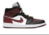 Nike Air Jordan 1 Mid SE Black Dark Beetroot (W) Spor Ayakkabı - 1