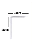 SPRENDA  Raf Altı Ayak Raf Tutucu L Demir 23 X 28 Cm Beyaz Montaj Aparatı (2 Adet) - 4