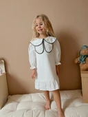 Celine kelebek yaka keten elbise - 1