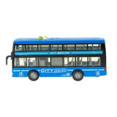 Oyuncak Otobüs İki Katlı Işıklı Sesli Sürtmeli Mavi 30 Cm - 2