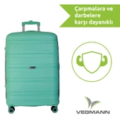 Vegmann Polipropilen (PP) Atlas Su Yeşili Orta Boy Valiz - 3