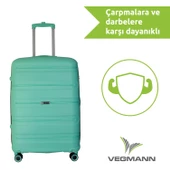 Vegmann Polipropilen (PP) Atlas Su Yeşili Orta Boy Valiz - 10