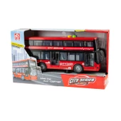 Oyuncak Otobüs İki Katlı Işıklı Sesli Sürtmeli Kırmızı 30 Cm - 4