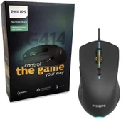 Philips SPK9414 G414 Usb 7Tuşlu Siyah 1200/1600/2400/3600dpi Gaming Oyuncu Mouse - 1