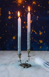4lü Modern Gümüş Mum - 1