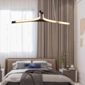 Apliqa Simon Mat Siyah Boyalı 30 Watt Led 300K Salon Oturma Odası Genç Odası Ledli Avize thumbnail 1