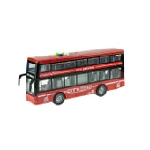 Oyuncak Otobüs İki Katlı Işıklı Sesli Sürtmeli Kırmızı 30 Cm - 1