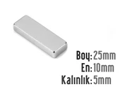 Neodyum Mıknatıs Köşeli  25x10mm , Kalınlık 5 mm ( 2 Adet) - 1