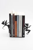 Kitap Tutucu Perili Metal Kitap Tutucu Dekoratif Metal Kitap Tutucu 2 Li Kitap Tutucu Siyah - 1
