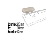 Neodyum Mıknatıs Köşeli  25x10mm , Kalınlık 5 mm ( 2 Adet) - 2