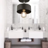 Apliqa Meriç Tekli Siyah Plafonyer Modern Retro Genç Odası Mutfak Salon Avize thumbnail 1