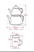 Cam Çaydanlık Ve Cam Kupa Seti Cam Bardak Çay Kahve Takımı (9 parça) - 5