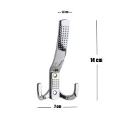 Noktalı Portmanto Vestiyer Duvar Askısı Krom Metal Dolap Elbise Askılığı - 3