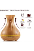 550 ml Ultrasonik Aroma Difüzörü 7 Renk Led Işıklı Aromatik Oda Kokusu Hava Nemlendirici - 2