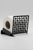 Modern Banyo Tuvalet Peçete Tutucu, Siyah Peçete Askılığı, Metal Peçetelik - 1