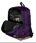Jacbag Campus-Deri Tabanlı Üç Bölmeli Mor Sırt Çantası (Okul, Günlük, Seyahat) thumbnail 4