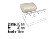 Neodyum Mıknatıs Köşeli  30x20mm , Kalınlık 10 mm ( 1 Adet) - 2