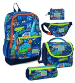 Coral High Erkek Çocuk Saks Grafiti Desenli Beşli İlkokul Okul Çanta Seti thumbnail 1