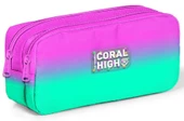 Coral High Pembe Su Yeşili Renk Geçişli Desenli Kız Çocuk Beşli Okul Çanta Seti - İlkokul ve Ortaokul İçin Uygun thumbnail 4