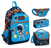 Coral High Lacivert Mavi Astronot Üçlü Okul Çantası ve Bel Çantası Seti - Erkek Çocuk thumbnail 1