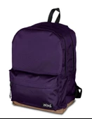 Jacbag Campus-Deri Tabanlı Üç Bölmeli Mor Sırt Çantası (Okul, Günlük, Seyahat) thumbnail 1