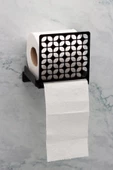 Modern Banyo Tuvalet Peçete Tutucu, Siyah Peçete Askılığı, Metal Peçetelik - 3