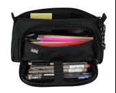 Jacbag Prime XL Lastik Ayraçlı İki Bölmeli Kalem Çantası Siyah - 1
