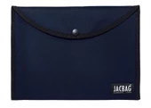 Jacbag Lacivert Erkek A4 Çıtçıtlı Dosya Defter Tablet ve Evrak Çantası - 1