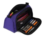 Jacbag Prime XL Lastik Ayraçlı İki Bölmeli Mor Kalem Çantası(Kadın/Kız Çocuk) - 2