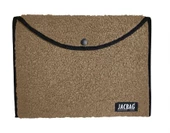 Jacbag Teddy Peluş Bej Çıtçıtlı Kadın Dosya Çanta (Kitap Defter Tablet Notebook) - 2