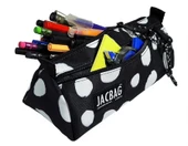 Jacbag Dual Prime İki Bölmeli Üçgen Siyah Beyaz Benekli Kadın/Kız Çocuk Kalem Çantası thumbnail 1