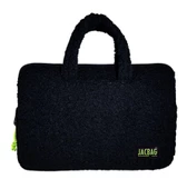 Jacbag Teddy Peluş Siyah/Sarı Erkek Çocuk Notebook Laptop ve Evrak Çantası - 1