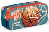 Coral High Nefti Turuncu Basketbol Desenli Erkek Çocuk Beşli Okul Çanta Seti - İlkokul İçin Uygun thumbnail 4