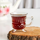 Porsima  RYG8071 Loretta Çay Kahve Meşrubat Bardağı 6'lı Çay Bardağı Mug Fincan Seti Ayaklı 100 ml - 2