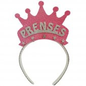 Prenses Eva Simli Taç - Pembe Üzeri Gümüş - 1
