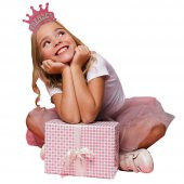 Prenses Eva Simli Taç - Pembe Üzeri Gümüş - 3