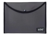 Jacbag Gri Erkek A4 Çıtçıtlı Dosya Defter Tablet ve Evrak Çantası - 1